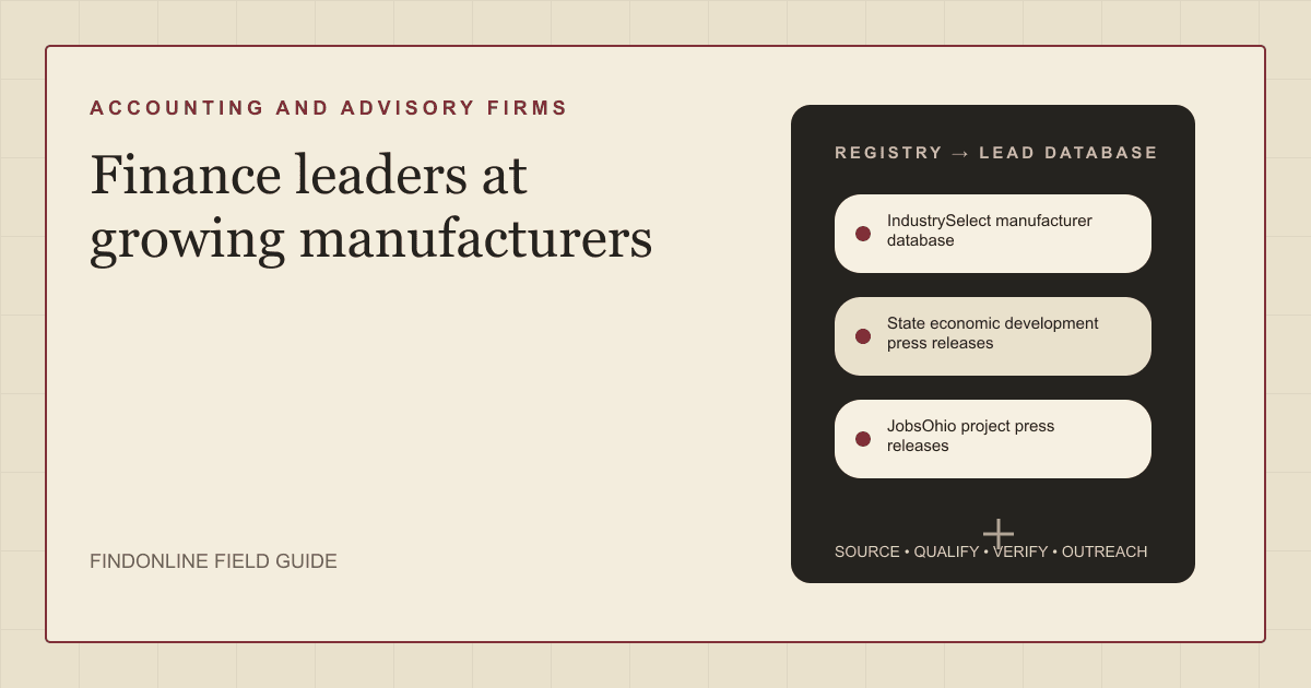 Thumbnail showing a manufacturing plant outline with labels for IndustrySelect, state expansion releases, and company leadership pages