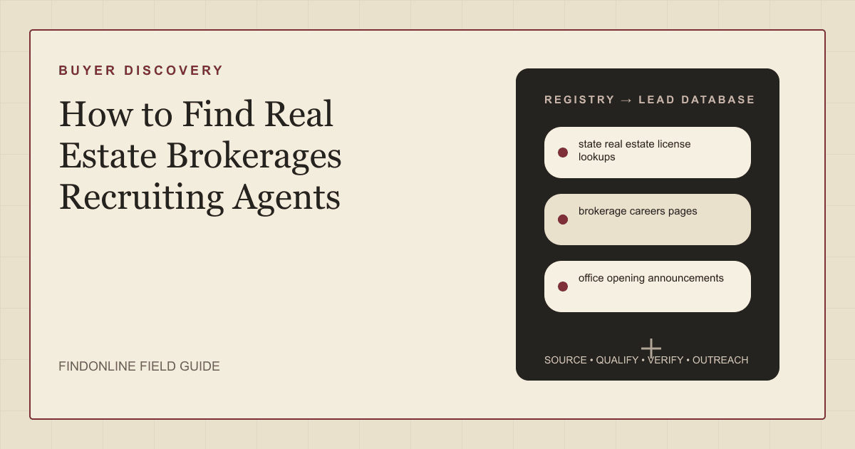 Real estate brokerage office opening with a recruiting banner, representing brokerages actively recruiting agents